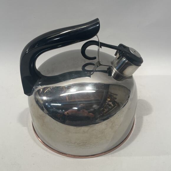 Vtg Paul Revere Ware 2 Qt. Copper Bottom Whistling Tea Kettle Pot Cu03 J - Picture 12 of 12